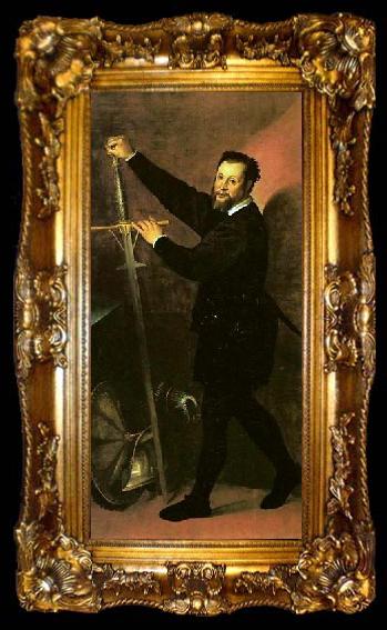 framed  Bartolomeo Passerotti Portrait of a man with a sword, ta009-2